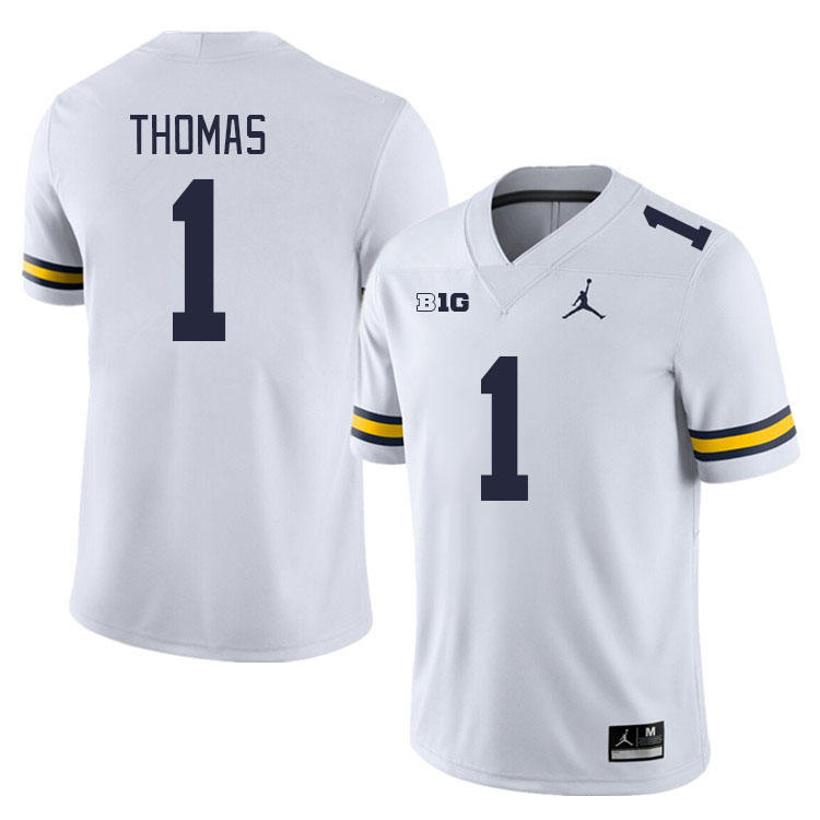 Michigan Wolverines #1 Ambry Thomas College Football Jerseys Stitched Sale-White